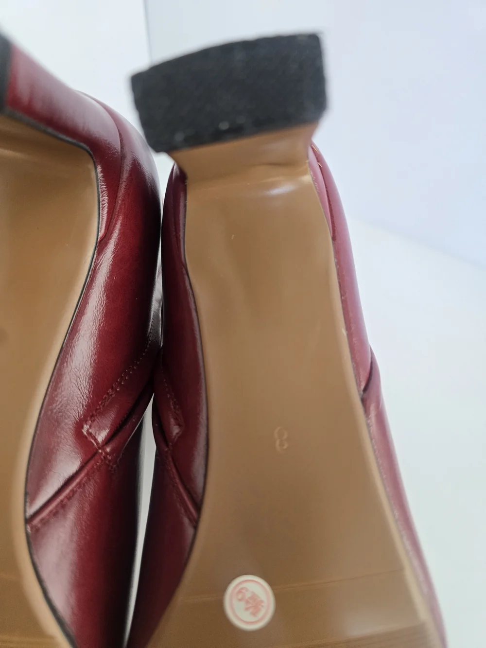 Women's Burgundy Pointed-Square-Toe Ankle Boots